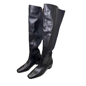 NATURALIZER REESE Over The Knee Fashion Boots Sz 9.5 M Black Leather Side Zip
